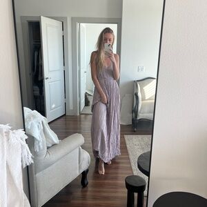 Lavender Dress Backless with crochet top